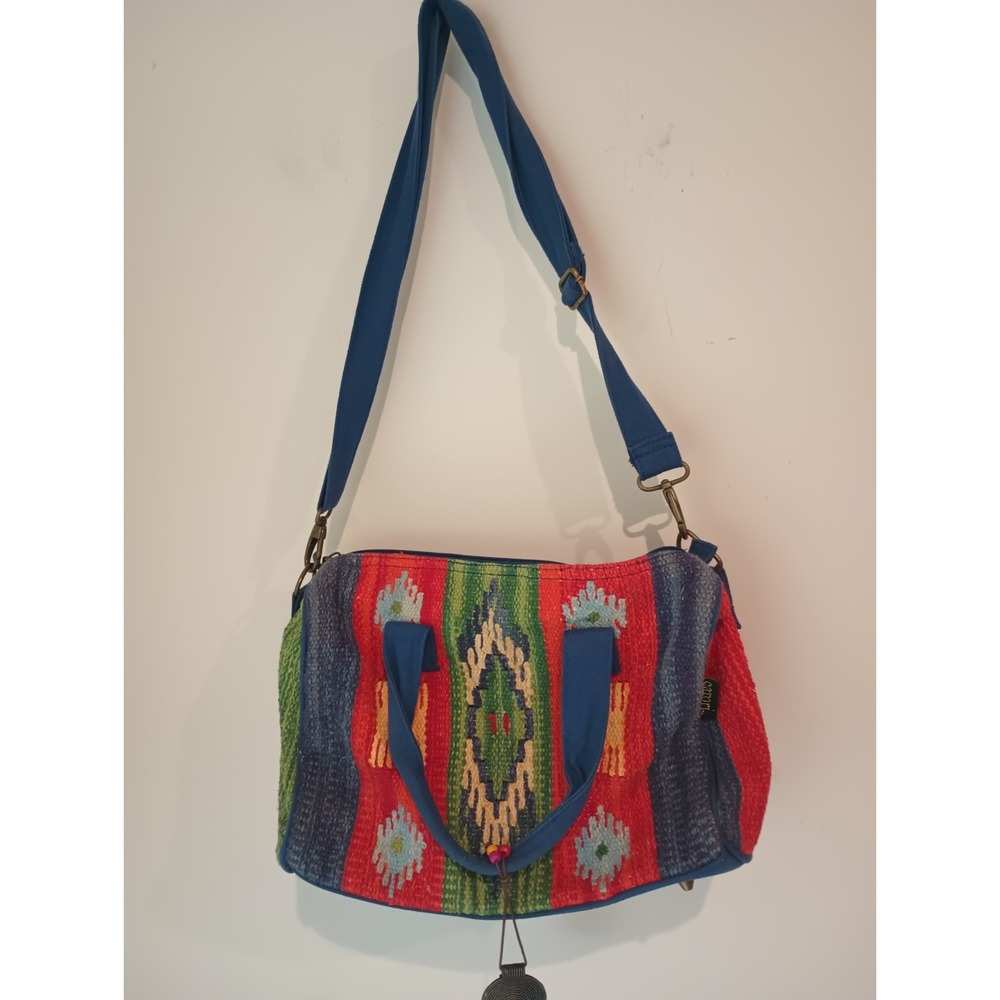 Carori Woven Kilim Southwestern Satchel Boho Crossbody Bag Geometric Tribal...